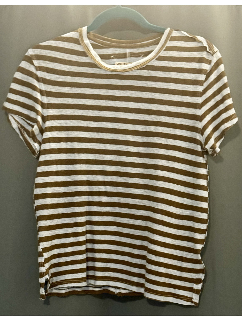 We The Free Nora Striped Linen Tee, Light blue/green, Small